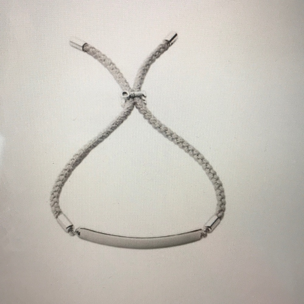 Engraved silver pulley bracelet